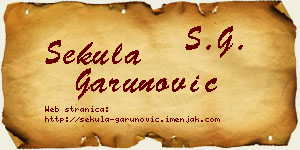 Sekula Garunović vizit kartica